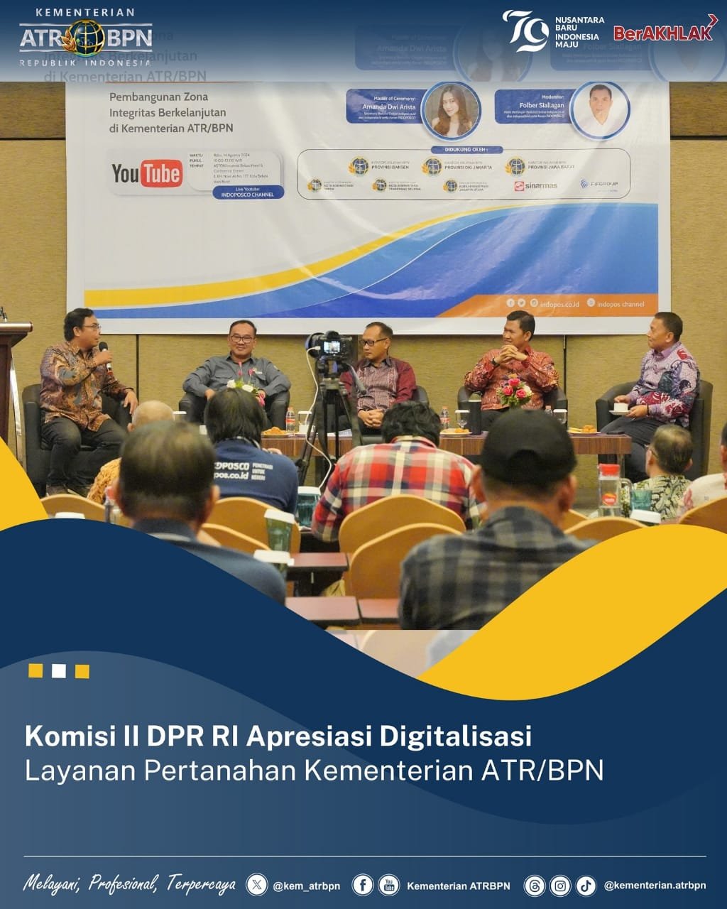 Komisi II DPR RI Apresiasi Digitalisasi Layanan Pertanahan Kementerian ATR/BPN