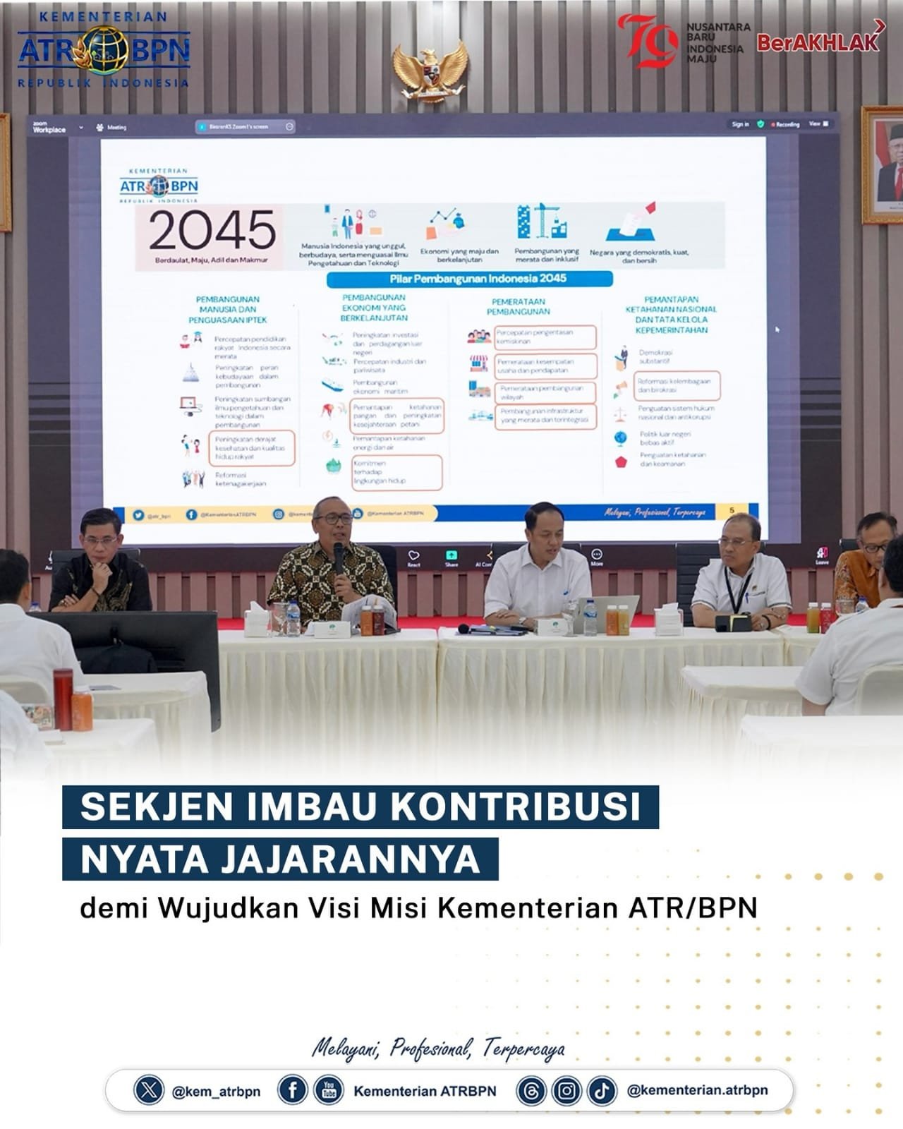 Sekjen Imbau Kontribusi Nyata Jajarannya Demi Wujudkan Visi Misi Kementerian ATR/BPN