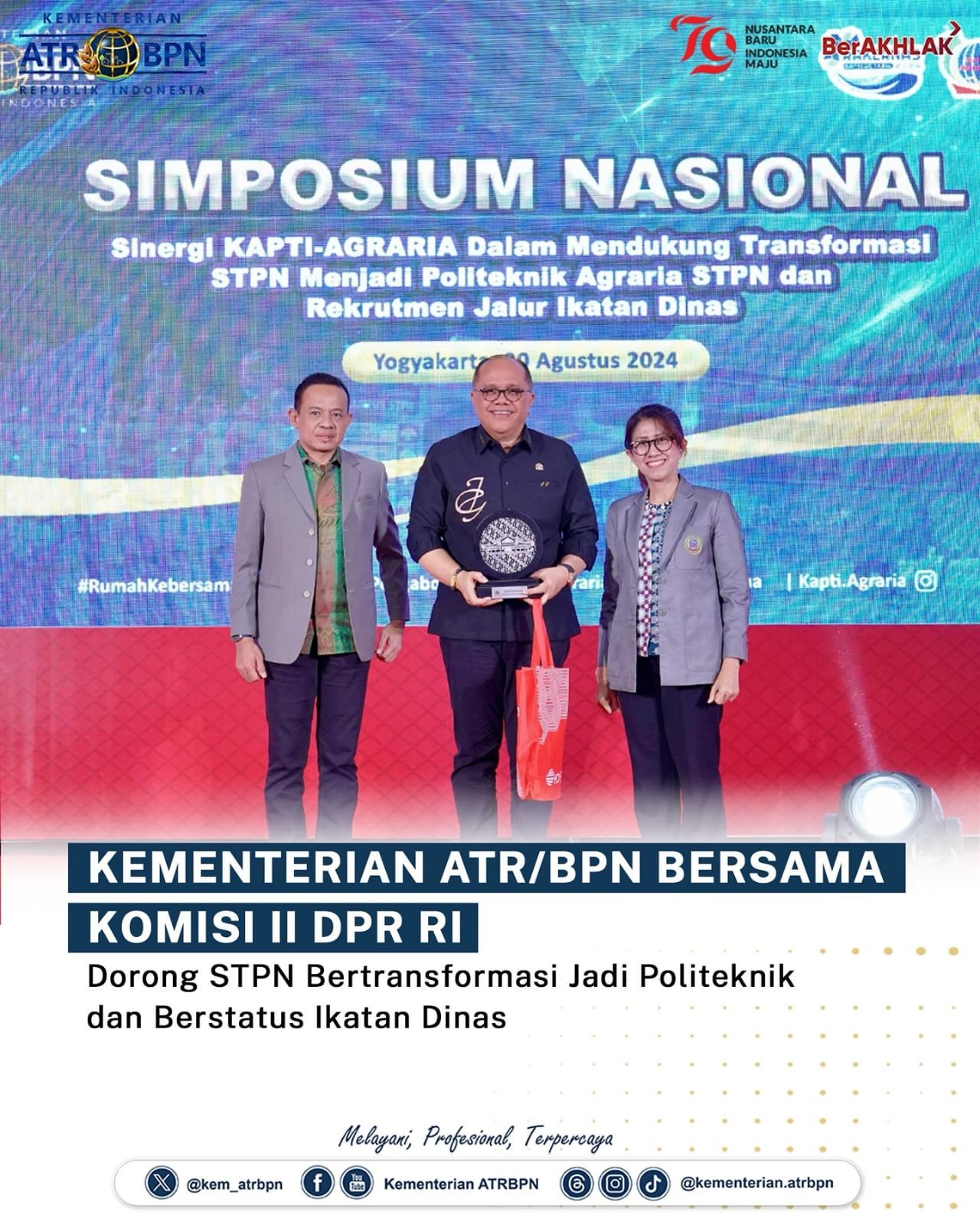 Kementerian ATR/BPN Bersama Komisi II DPR RI Dorong STPN Bertransformasi Jadi Politeknik dan Berstatus Ikatan Dinas