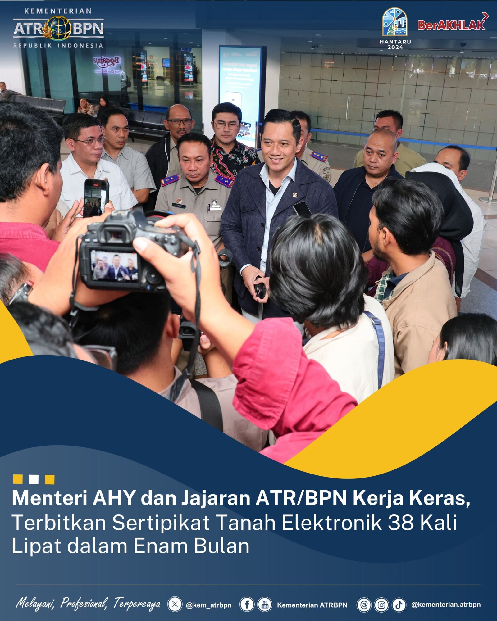 Menteri AHY dan Jajaran ATR/BPN Kerja Keras, Terbitkan Sertipikat Tanah Elektronik 38 Kali Lipat dalam Enam Bulan