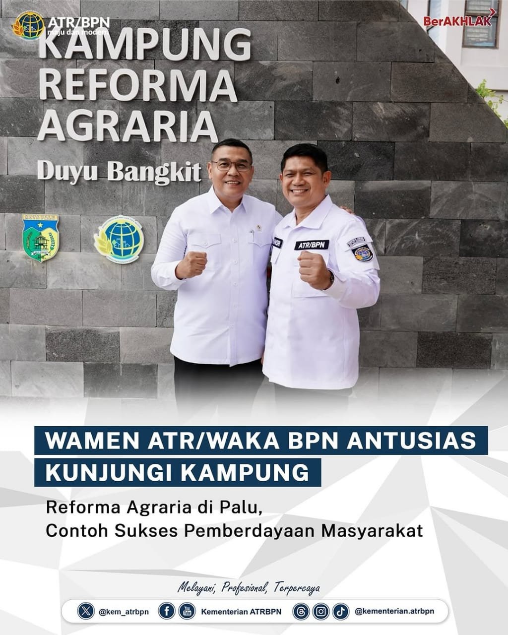 Wamen ATR/Waka BPN Antusias Kunjungi Kampung Reforma Agraria di Palu, Contoh Sukses Pemberdayaan Masyarakat