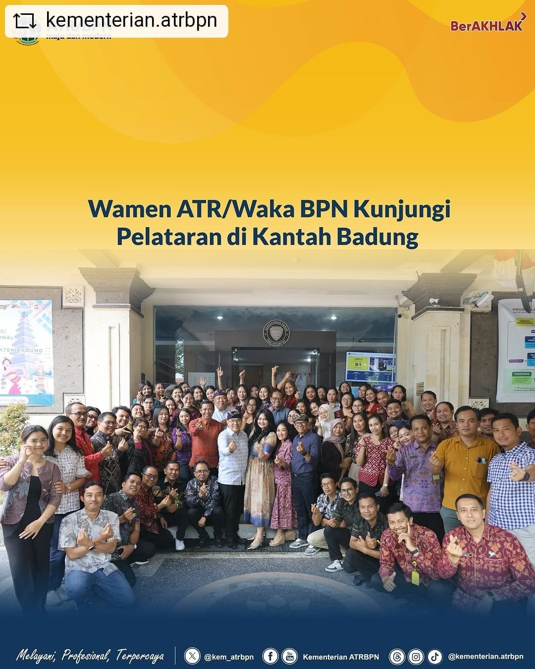 Wamen ATR/Waka BPN Kunjungi Pelataran di Kantah Badung