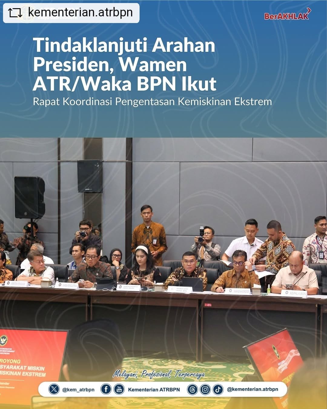 Tindaklanjuti Arahan Presiden, Wamen ATR/BPN Ikut Rapat Koordinasi Pengentasan Kemiskinan Ekstrim