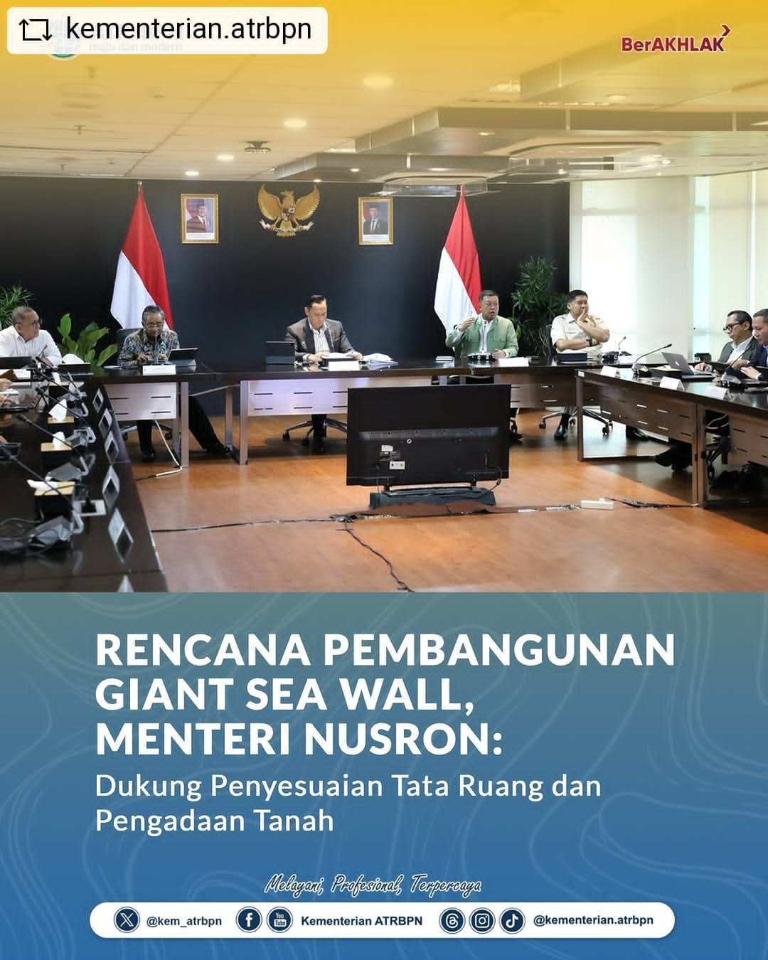Rencana Pembangunan Giant Sea Wall, Menteri Nusron: Dukung Penyesuaian Tata Ruang dan Pengadaan Tanah