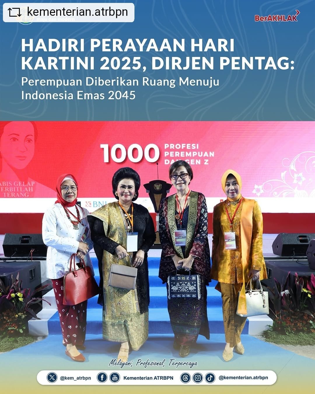 Hadiri Perayaan Hari Kartini 2025, Dirjen Pentag: Perempuan Diberikan Ruang Menuju Indonesia Emas 2045