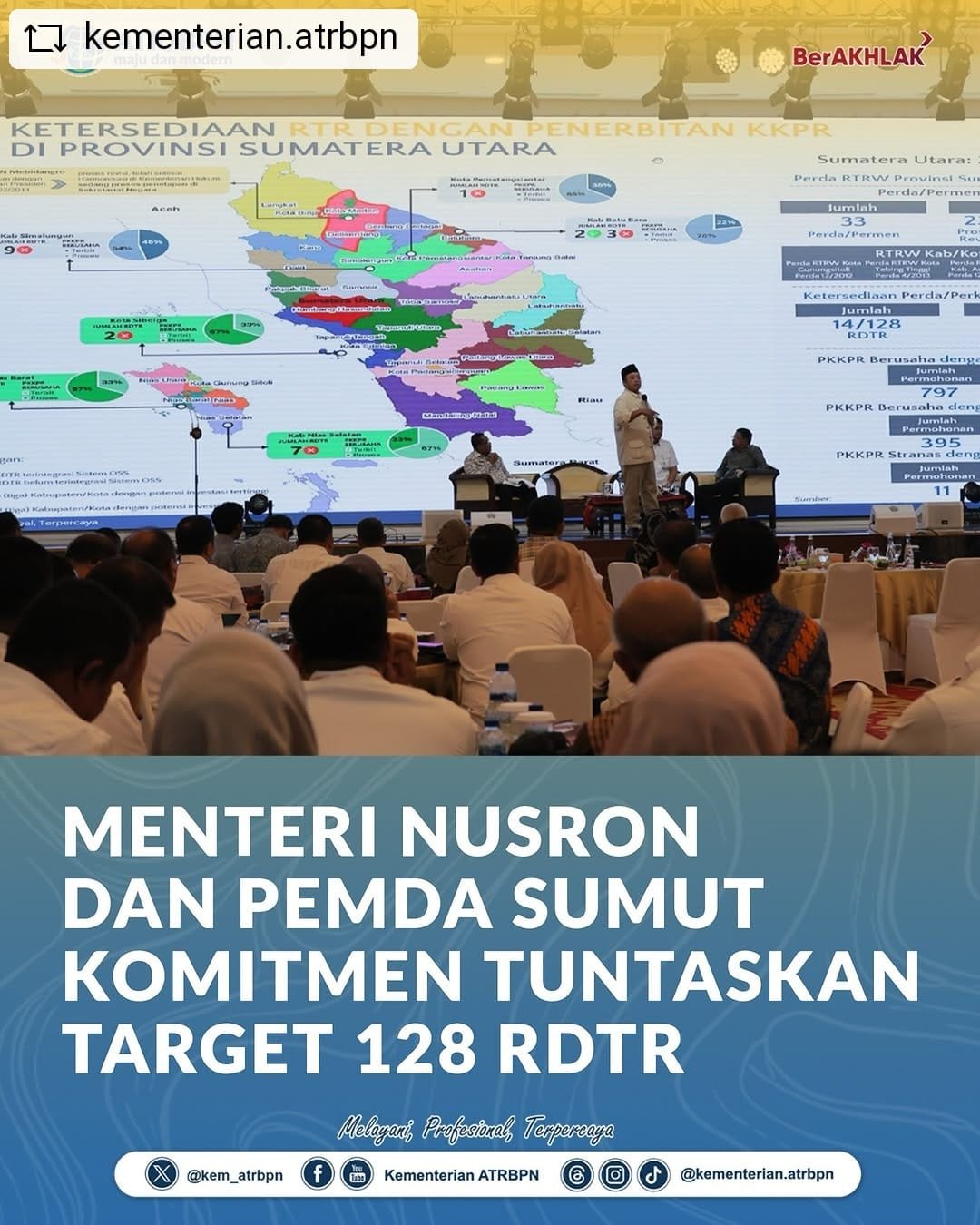 Menteri Nusron dan Pemda Sumut Komitmen Tuntaskan Target 128 RDTR