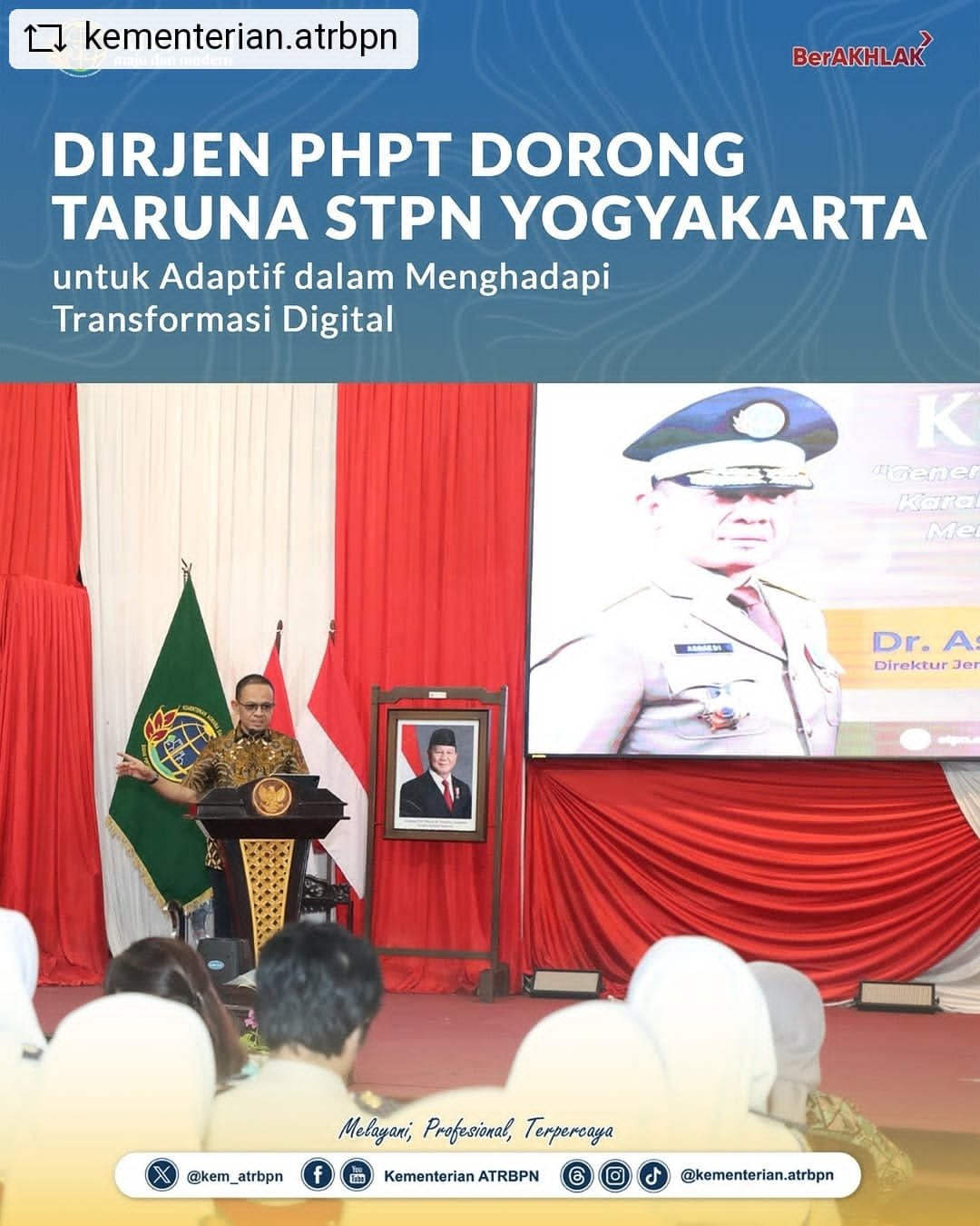 Dirjen PHPT Dorong Taruna STPN Yogyakarta untuk Adaptif dalam Menghadapi Transformasi Digital