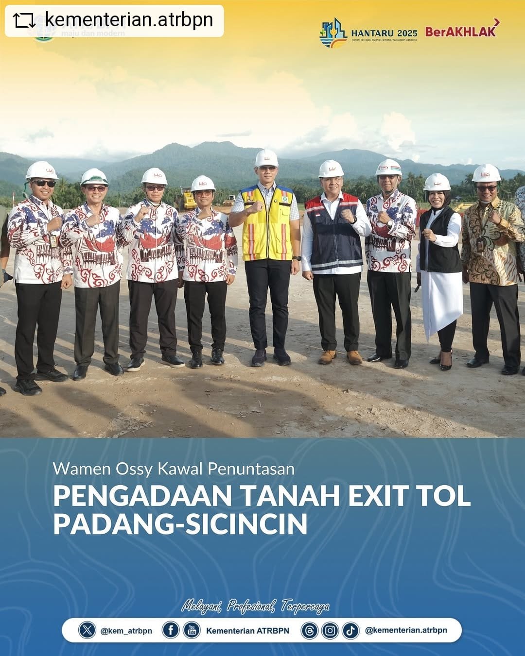 Wamen Ossy Kawal Penuntasan Pengadaan Tanah Exit Tol Padang – Cilincin