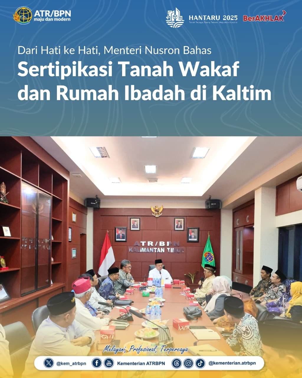 Dari Hati ke Hati, Menteri Nusron Bahas Sertipikasi Tanah Wakaf dan Rumah Ibadah di Kaltim